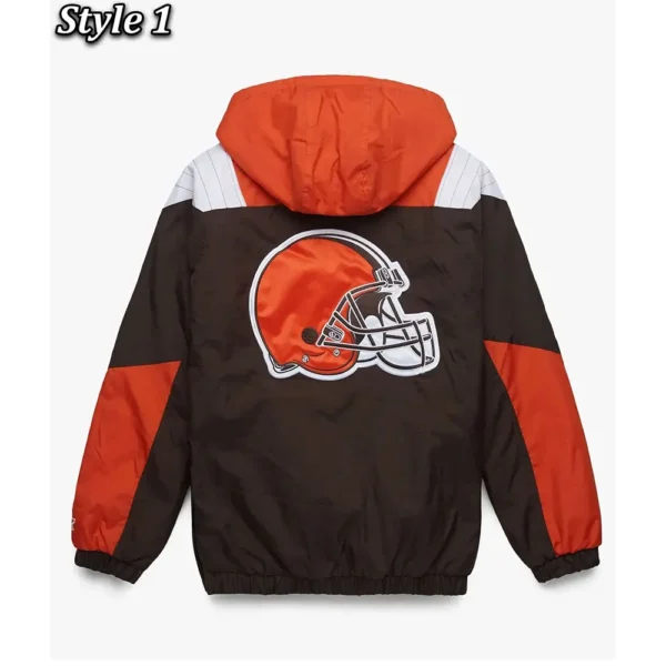 Cleveland Browns Pullover Brown and Orange Jacket - Image 2