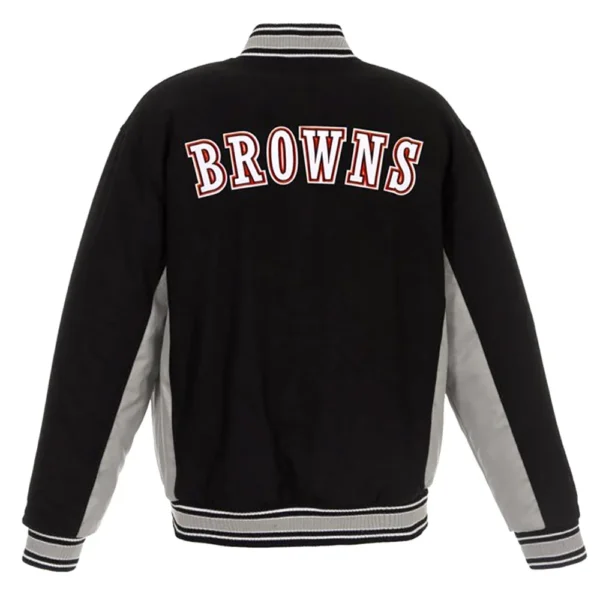 Cleveland Browns Varsity Black and Gray Jacket - Image 2