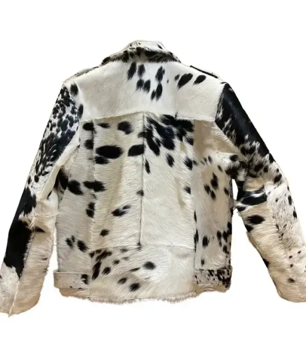 Buy Now Cowhide Biker Fur Printed Jacket  For Unisex