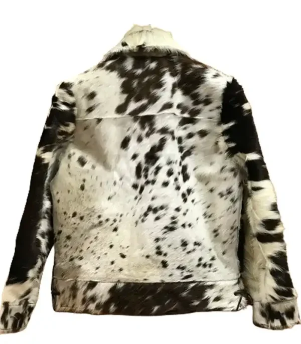 Buy Now Cowhide Brown Black And White Fur Leather Jacket For Unisex