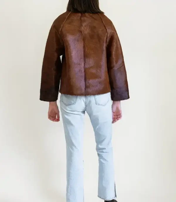 Buy Now Cowhide Brown Fur Jacket For Unisex