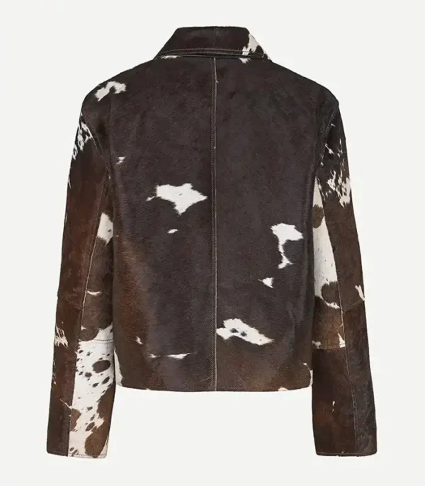 Buy Now Cowhide Classic Brown And White Leather Fur Jacket For Unisex