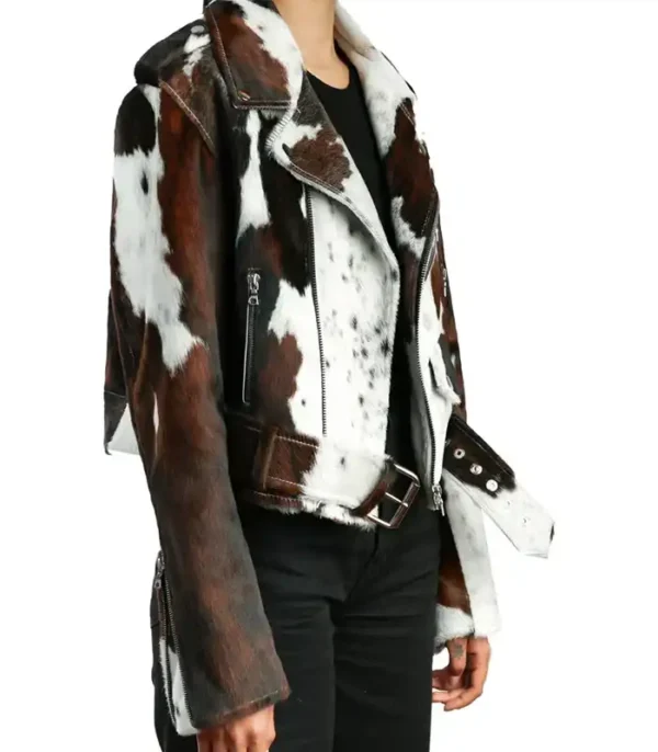 Buy Now Cowhide Colorblock Fur Skin Jacket For Unisex
