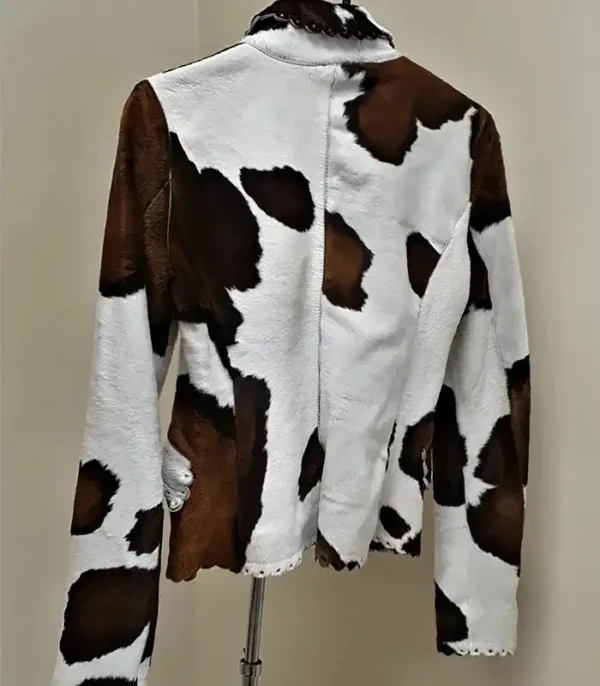 Cowhide Fancy Leather Fur Jacket - Image 2
