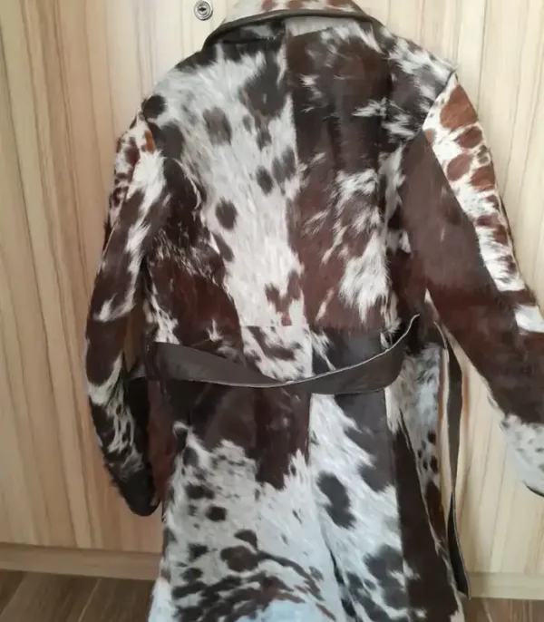 Buy Now Cowhide Fur Brown And White Leather Coat For Unisex