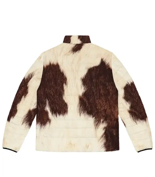 Cowhide Fur Print Puffer Stylish Jacket - Image 2
