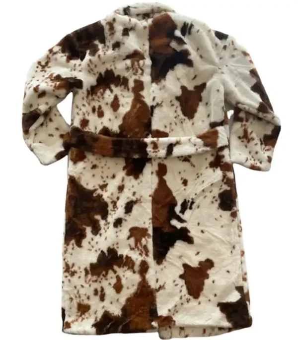 Buy Now Cowhide Fuzzy Colorblock Stylish Fur Jacket