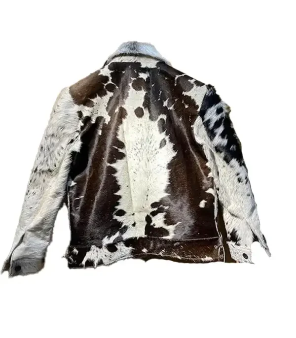 Cowhide Grey And Black Stylish Leather Jacket - Image 2