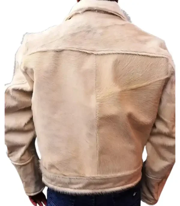Buy Now Cowhide Light Beige Stylish Fur JacketBuy Now Cowhide Light Beige Stylish Fur Jacket