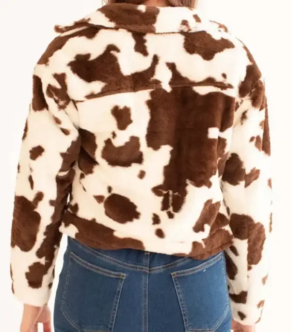 Buy Now Cowhide Printed Fur Brown And White Jacket For Unisex2