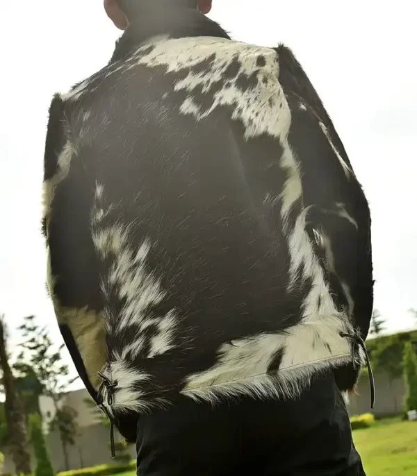 Buy Now Cowhide Printed Skin Fur Leather Jacket