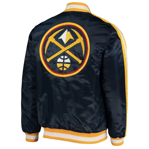Buy Now Denver Nuggets Offensive Navy Varsity Jacket For Unisex