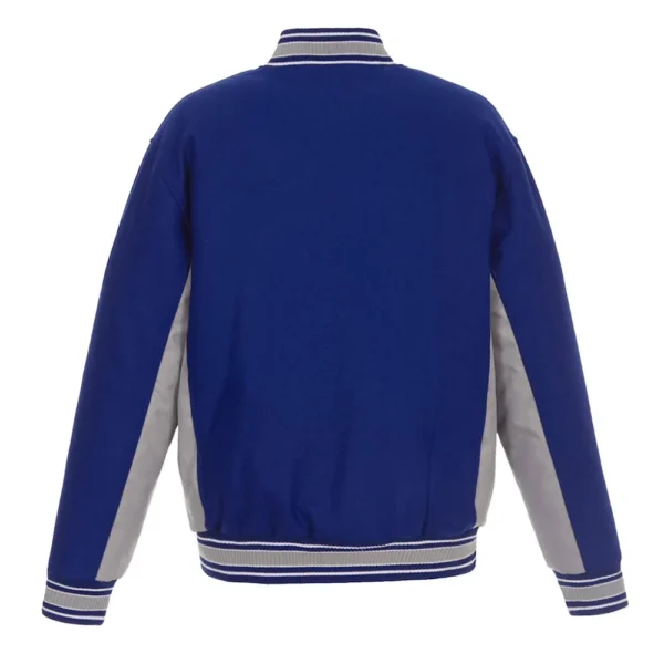 Buy Now Edmonton Oilers Accent Royal-Gray Poly-Twill Wool Jacket For Unisex
