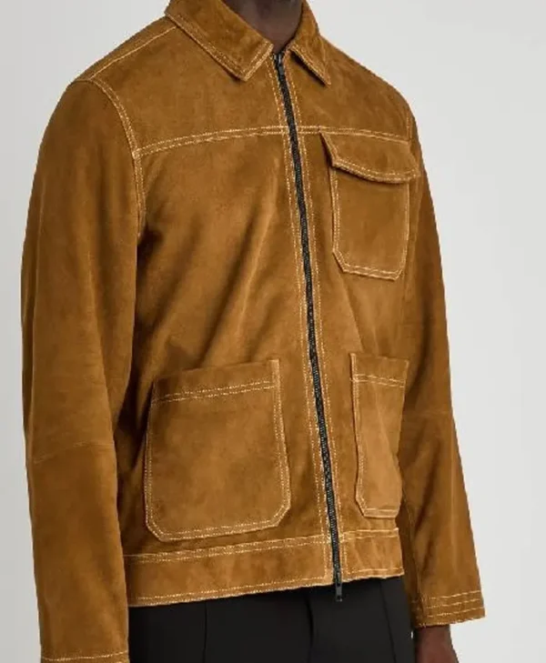 Buy Now Etalk 2025 Tom Burke Suede Brown Bomber Jacket