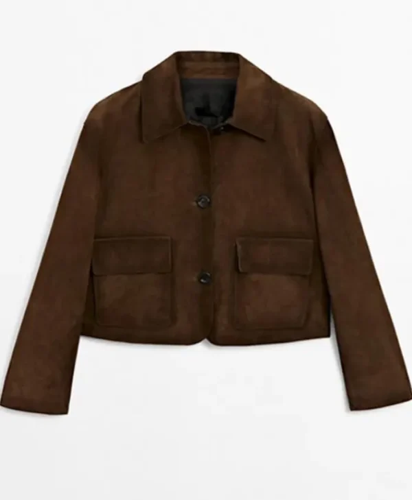 Buy Now FBI International S04 Christina Wolfe Brown Suede Stylish Jacket