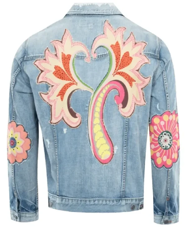 Buy Now Good Morning America Kevin Cronin Floral Denim Stylish Jacket