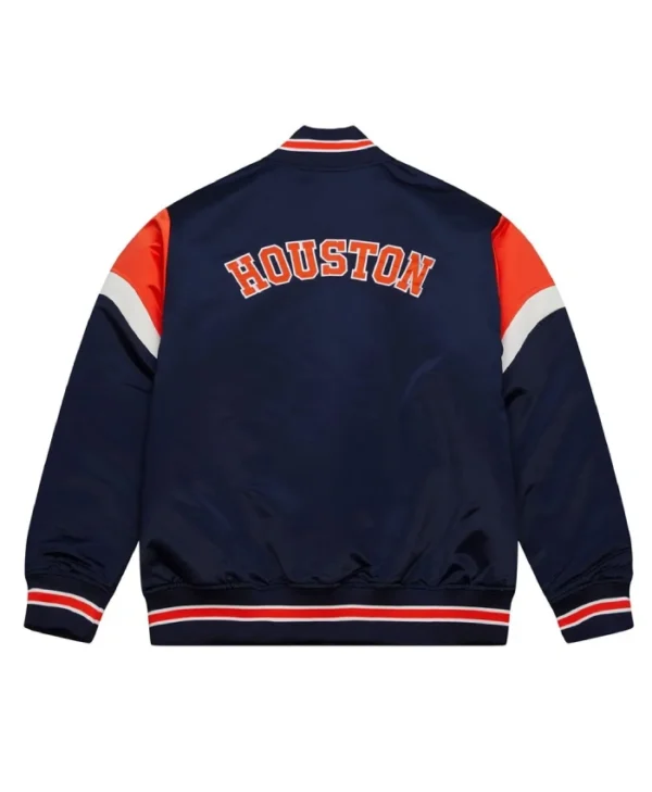 Buy Now Houston Astros Heavyweight Navy Satin Varsity Jacket For Unisex
