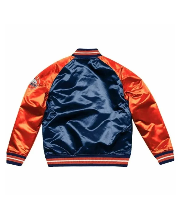 Buy Now Houston Astros Navy and Orange Satin Varsity Jacket For Unisex