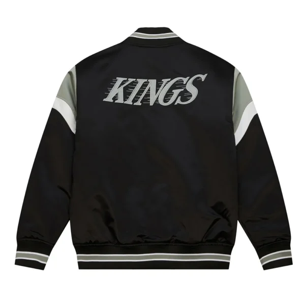 Buy Now LA Kings Black Heavyweight Satin Varsity Jacket For Unisex