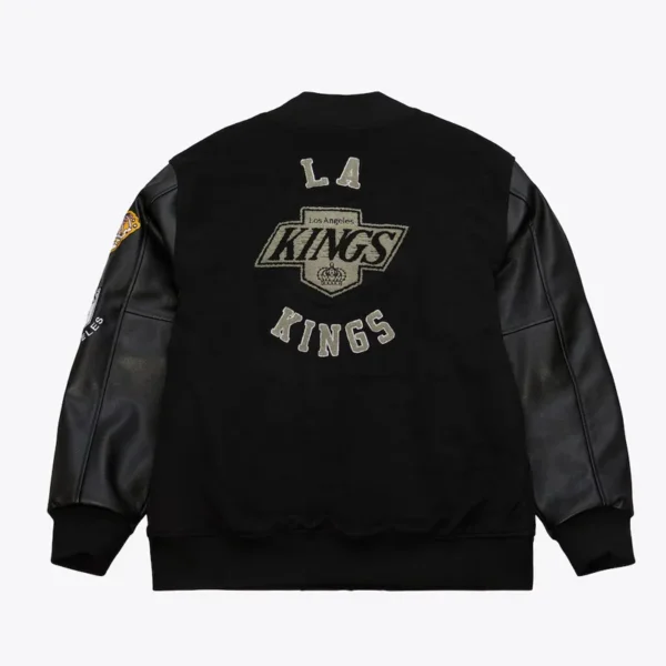 Buy Now LA Kings Black Out Team Varsity Jacket For Unisex