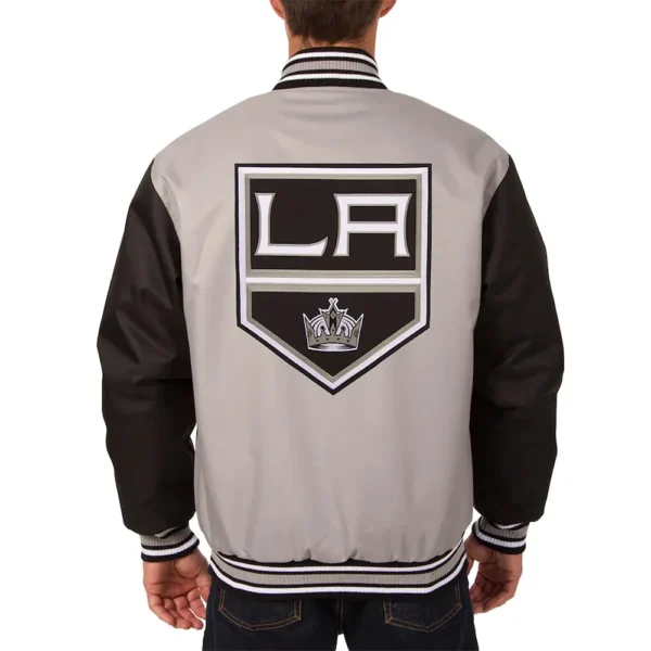 Buy Now LA Kings Gray and Black Polyester Jacket For Unisex