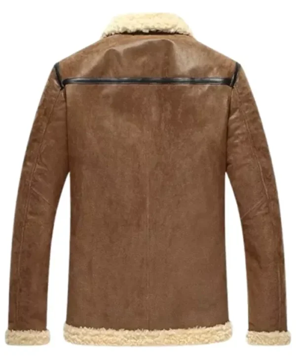 Men’s Aviator Bomber Shearling Stylish Leather Jacket - Image 2