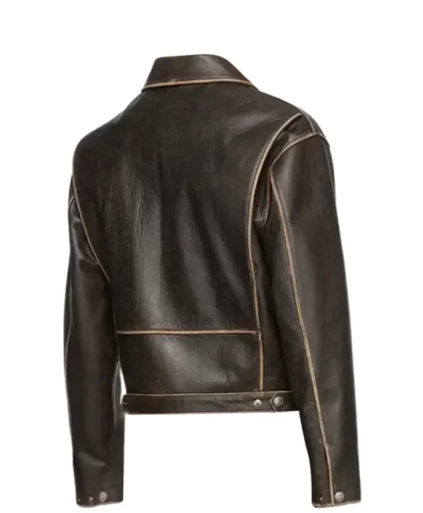 Buy Now Men’s Brown Distressed Leather Bomber Jacket For Unisex