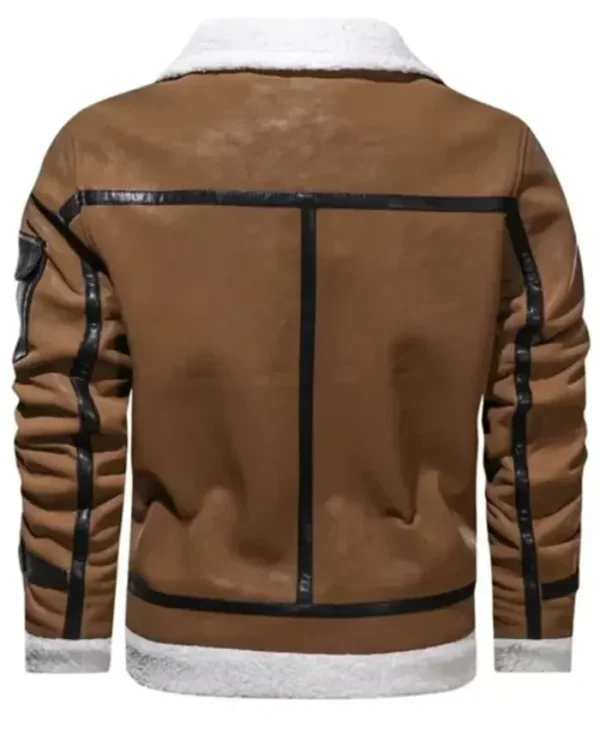 Buy Now Men’s Brown Shearling Stylish Leather Jacket