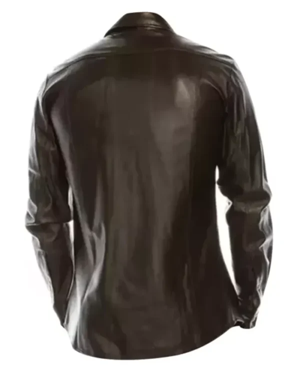 Buy Now Men’s Button Down Classic Leather Black Shirt For Unisex