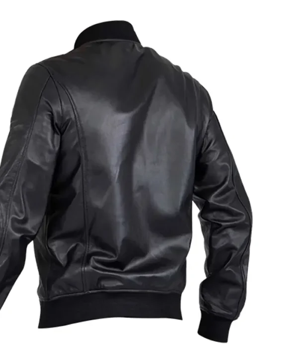 Buy Now Men’s Casual Black Leather Stylish Bomber Jacket