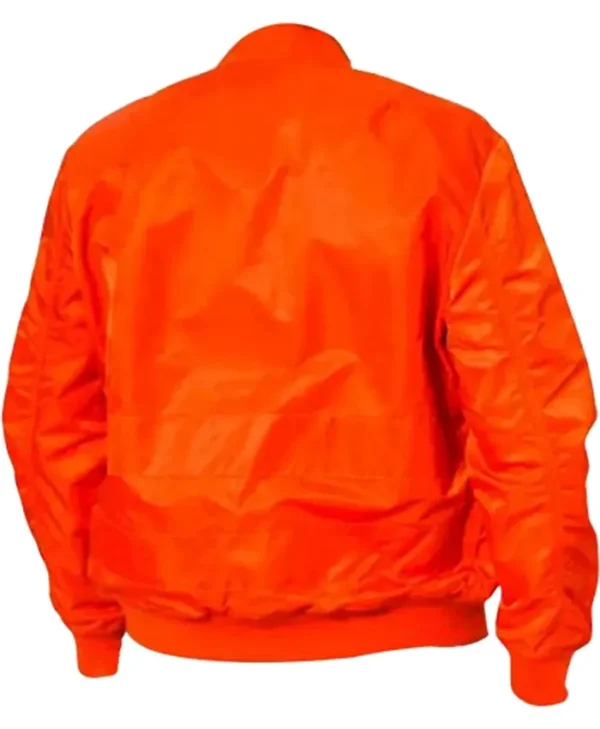 Buy Now Men’s Panelled Satin Orange Bomber Stylish Jacket