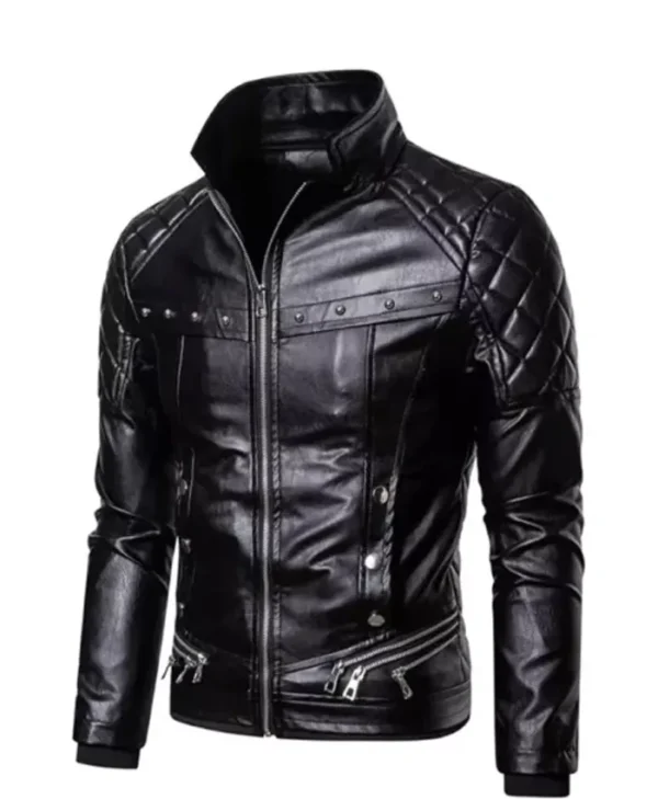 Men’s Retro Aviator Black Stylish Leather Jacket - Image 2