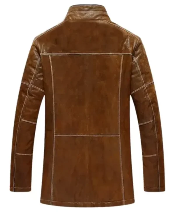 Buy Now Men’s Vintage Brown Standing Collar Stylish Winter Coat