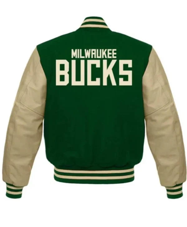  Buy Now Milwaukee Bucks Beige Letterman Jacket For Unisex