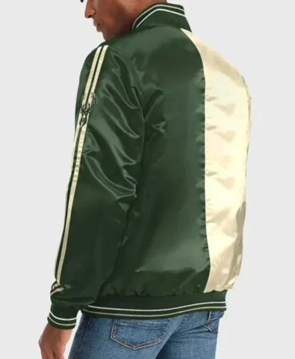Buy Now Milwaukee Bucks Off White Varsity Jacket For Unisex