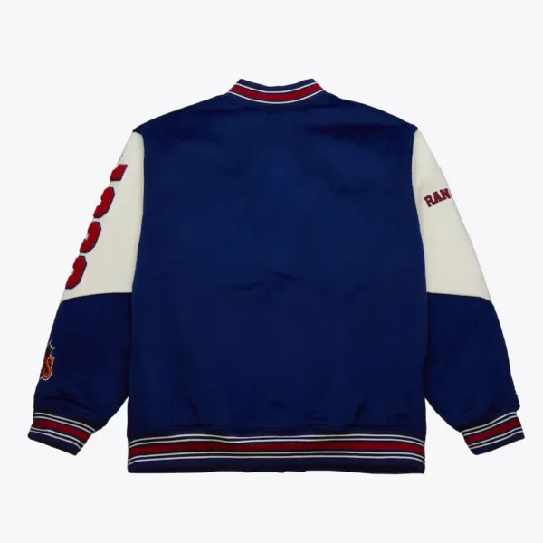 NY Rangers Team History Blue Vintage Logo Jacket - Image 2