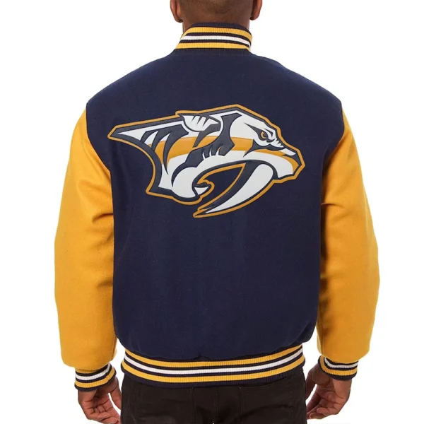 Buy Now Nashville Predators Two-Tone Navy-Gold Jacket For Unisex