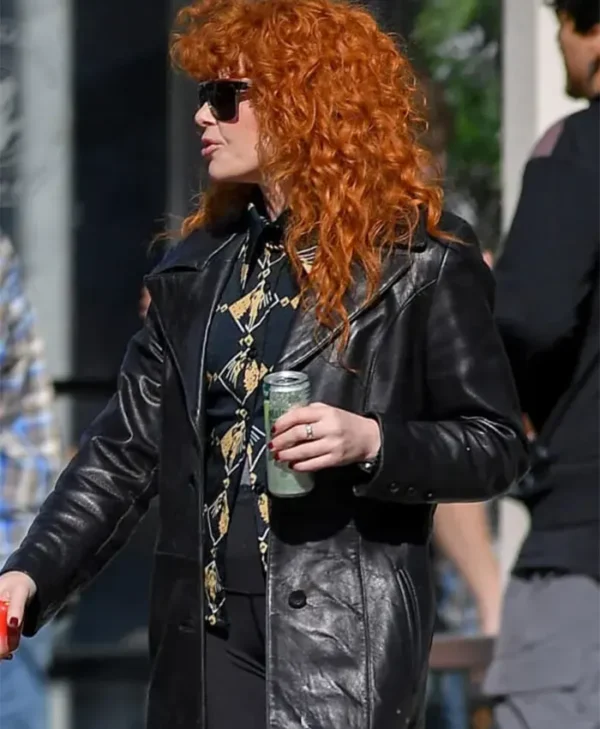 Buy Now Natasha Lyonne Poker Face Leather Black Coat For Unisex2