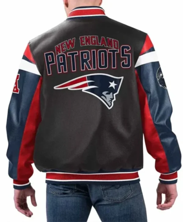 New England Patriots Bomber Leather Jacket - Image 2