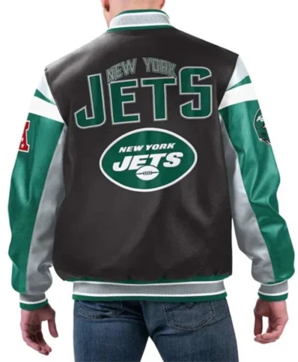 Buy Now New York Jets Full-Zip Bomber Multi-color Leather Jacket For Unisex