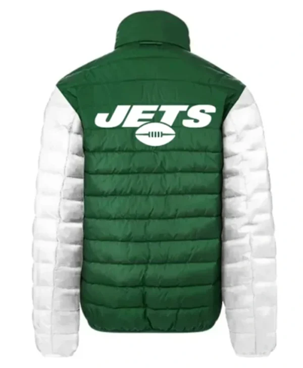 Buy Now New York Jets Full-Zip Puffer Green And White Jacket For Unisex