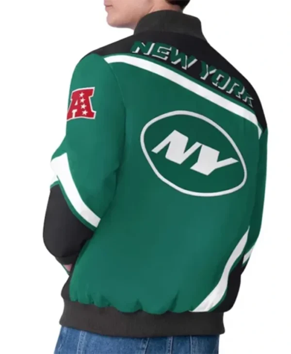 Buy Now New York Jets Maximum Racing Green Varsity Jacket For Unisex