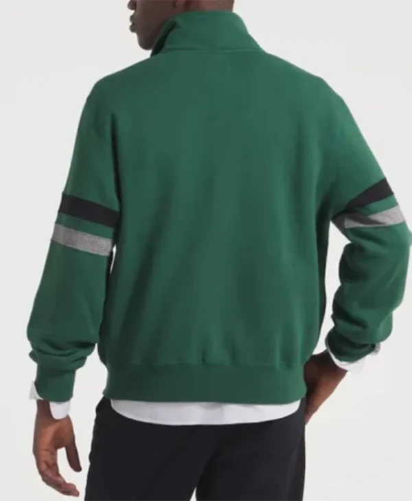 Buy Now New York Jets Striped Bomber Green Jacket For Unisex
