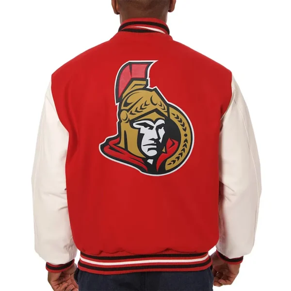 Buy Now Ottawa Senators Red and White Varsity Jacket For Unisex