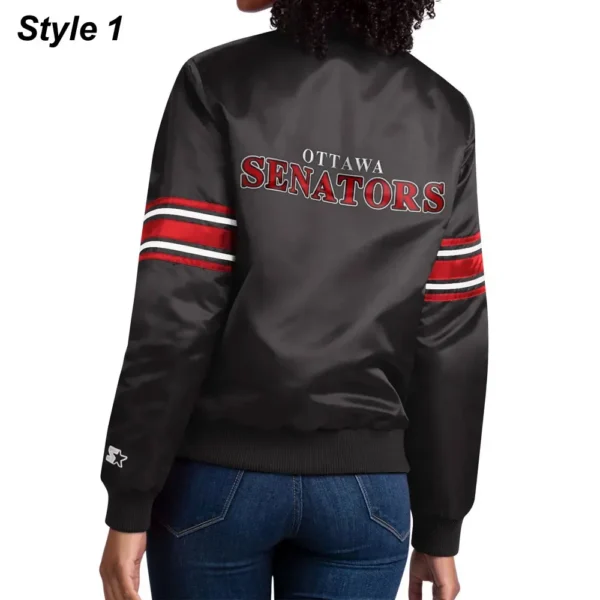 Buy Now Ottawa Senators Striped Satin Jacket For Unisex