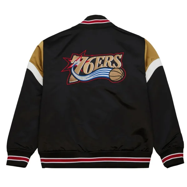 Buy Now Philadelphia 76ers Heavyweight Satin Varsity Jacket For Unisex