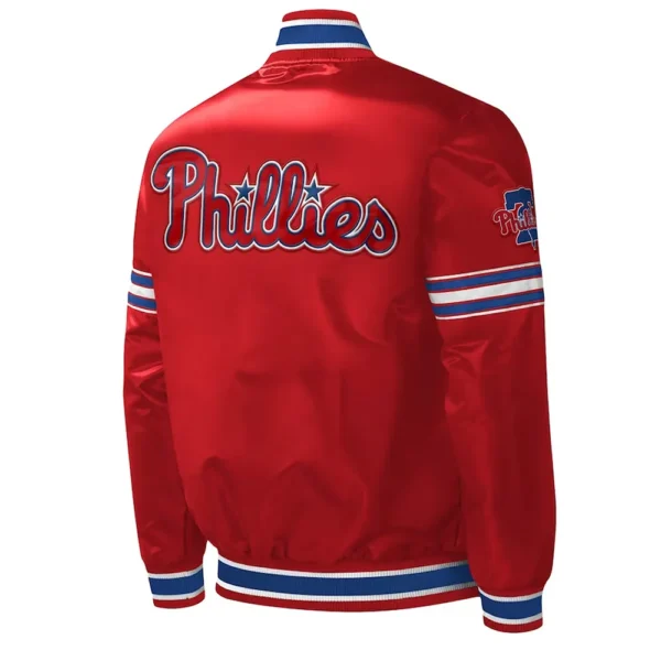 Buy Now Philadelphia Phillies Midfield Varsity Satin Jacket For Unisex