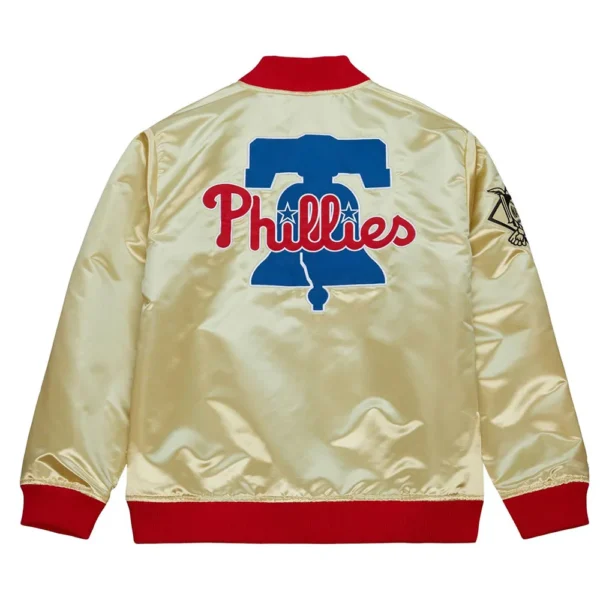 Buy Now Philadelphia Phillies Team OG 2.0 Gold Satin Bomber Jacket For Unisex