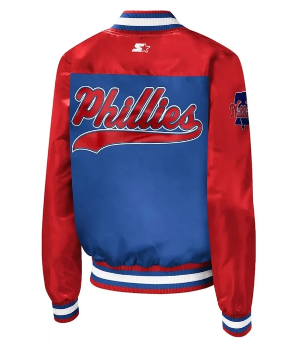 Buy Now Philadelphia Phillies The Legend Royal-Red Satin Varsity Jacket For Unisex