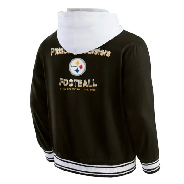 Pittsburgh Steelers Black Cotton Jacket - Image 2